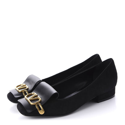 Valentino Garavani Suede Vlogo Club Loafers 37.5 Black 3 of 10