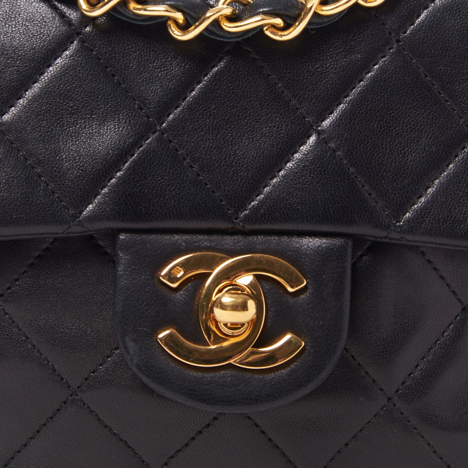 Chanel Lambskin Quilted Mini Square Flap Black 7 of 9