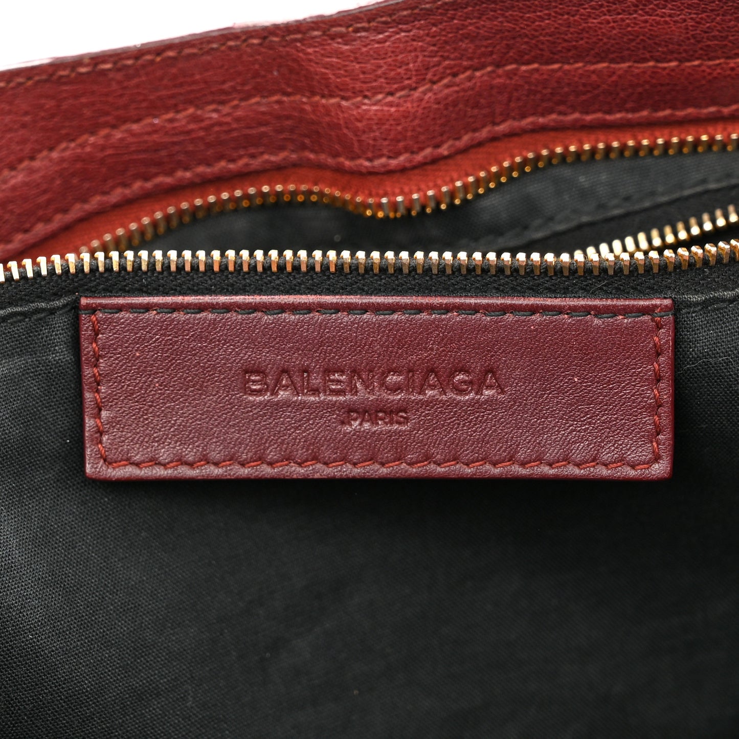 Chevre Gold Metallic Edge Hardware City Bordeaux