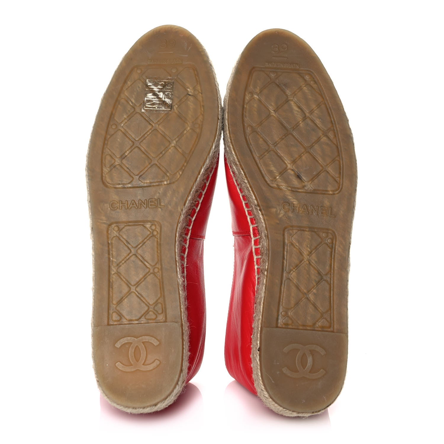 Chanel Lambskin CC Espadrilles 39 Red 5 of 8