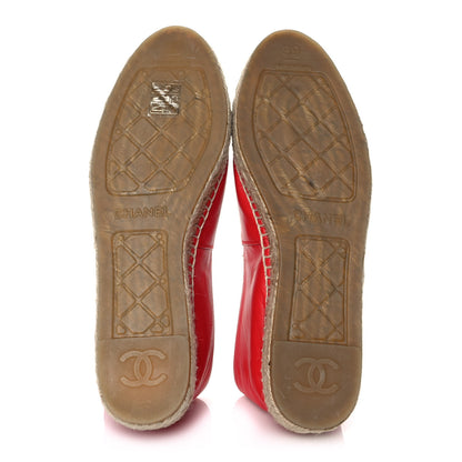 Chanel Lambskin CC Espadrilles 39 Red 5 of 8