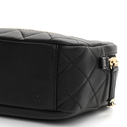 Chanel Lambskin Quilted Studded Quilted Vanity Case With Chain Black 10 of 10