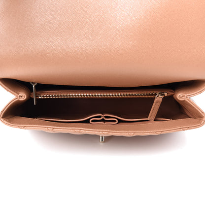 Chanel Caviar Quilted Lizard Embossed Small Coco Handle Flap Brown 6 of 11