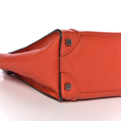 Celine Pebbled Calfskin Micro Luggage Red 8 of 12