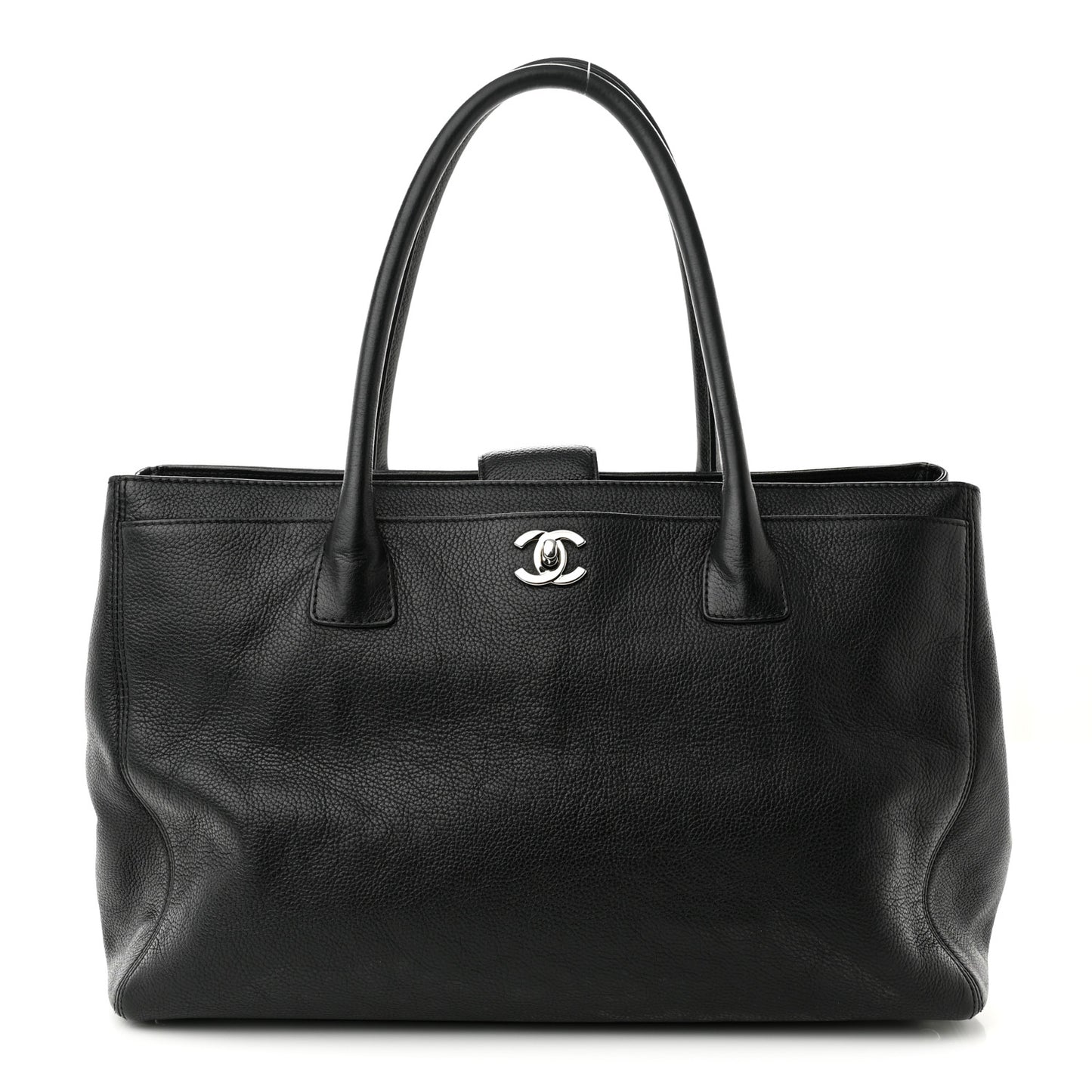 Calfskin Cerf Executive Shopper Tote Black
