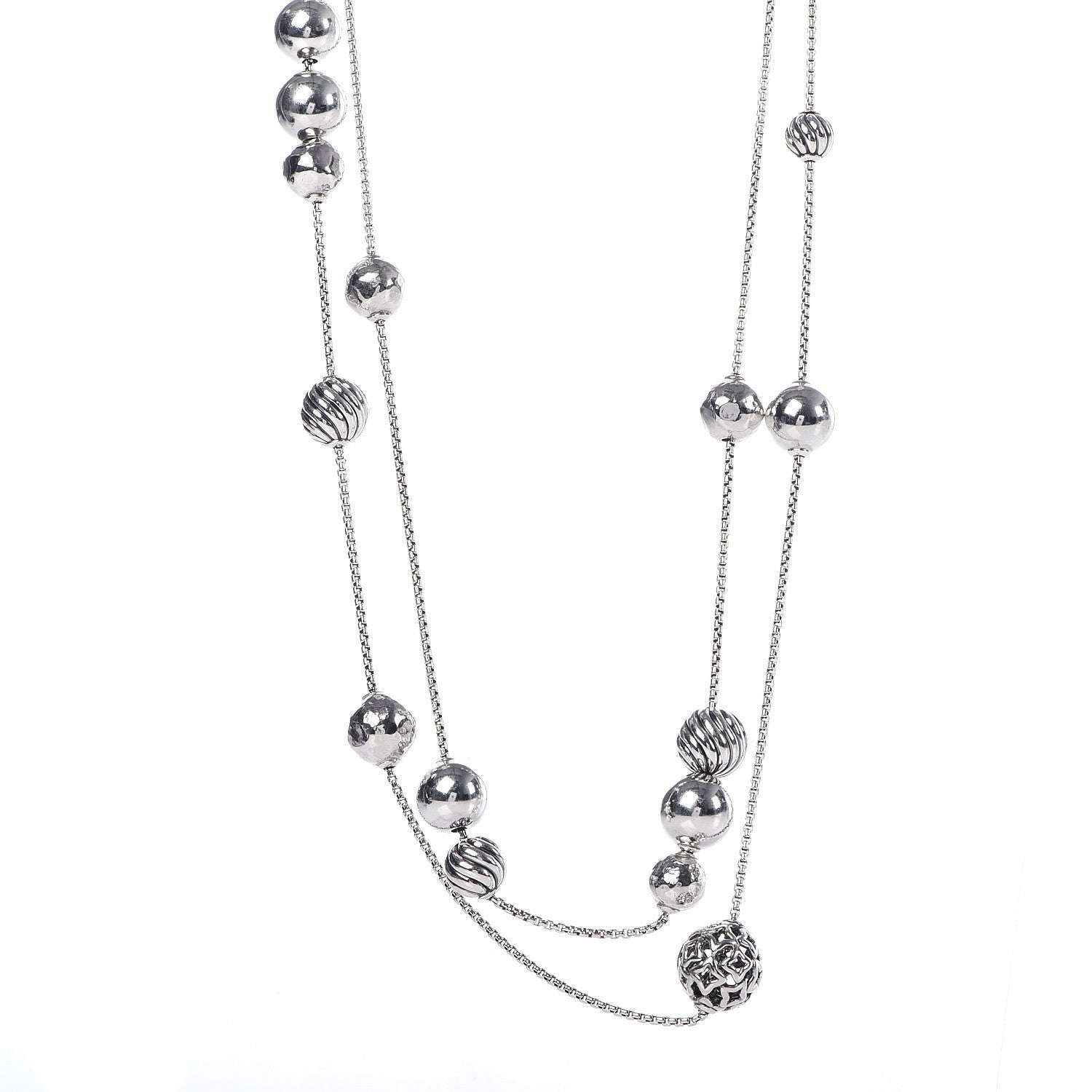David Yurman Sterling Silver Elements Station Necklace 1 of 4