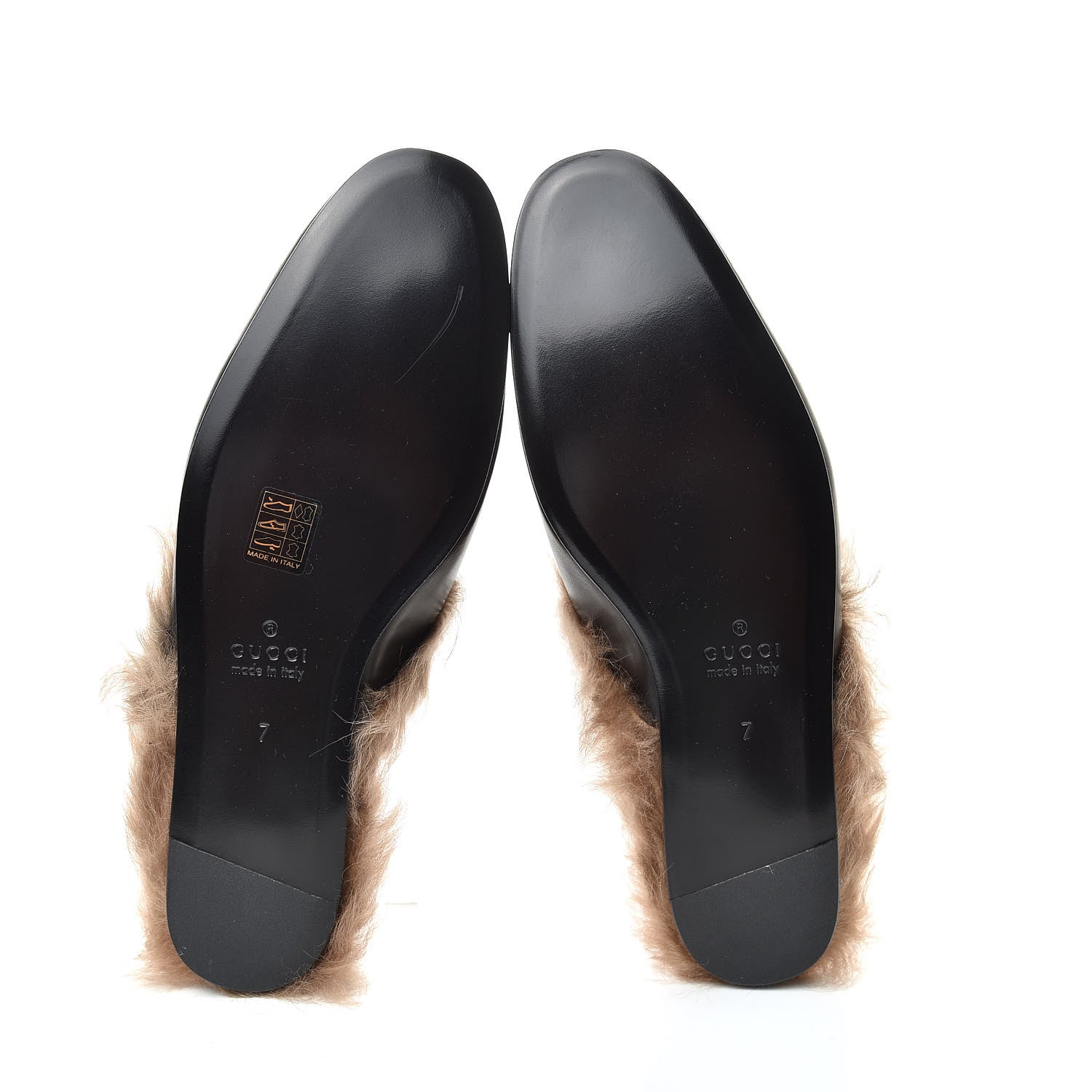 Gucci Calfskin Fur Crystal Tiger Embroidered Mens Princetown Slippers 7 Black 5 of 8
