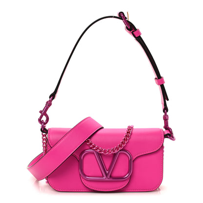 Valentino Garavani Calfskin Lacquer Monochrome Vlogo Mini Loco Crossbody Bag Pink PP 1 of 9
