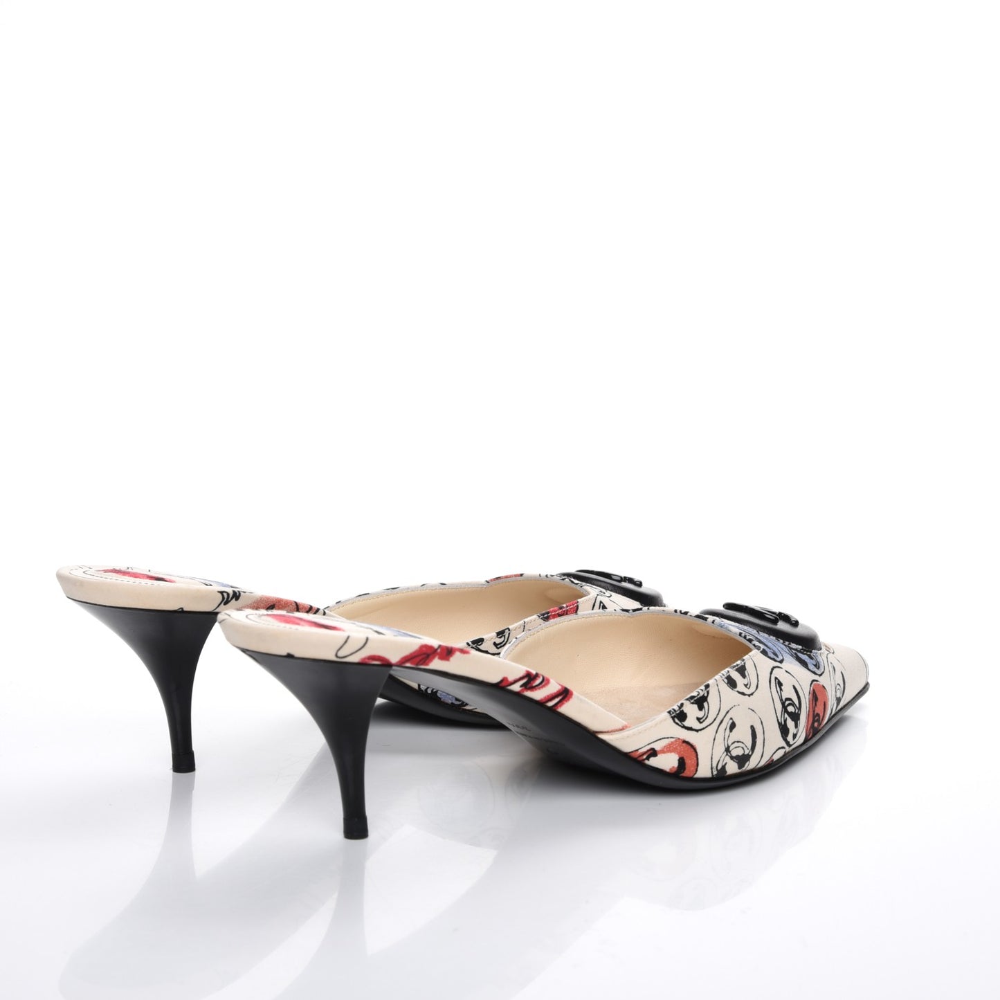 Toile Printed CC Mules 39.5 Off White