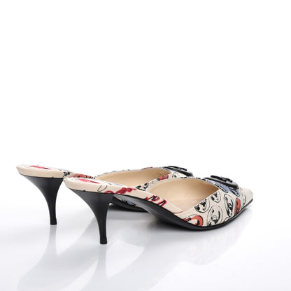 Chanel Toile Printed CC Mules 39.5 Off White 4 of 9