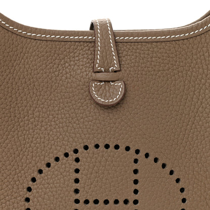 Hermes Taurillon Clemence Amazone Evelyne TPM Etoupe Bleu Indigo 8 of 11