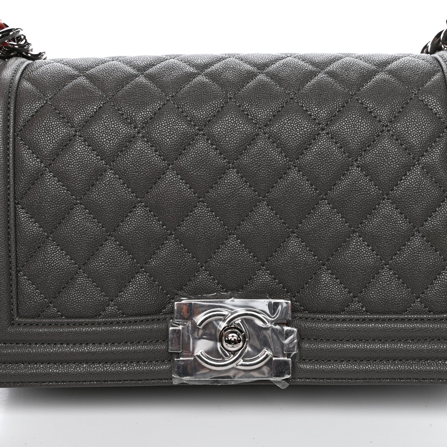 Chanel Caviar Quilted Medium Boy Flap Grey 10 of 11
