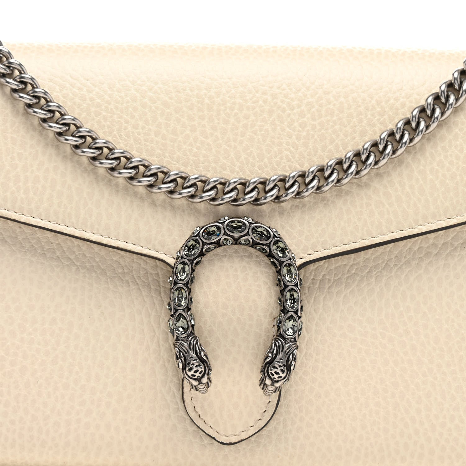 Gucci Dollar Calfskin Mini Dionysus Chain Wallet Mystic White 7 of 9