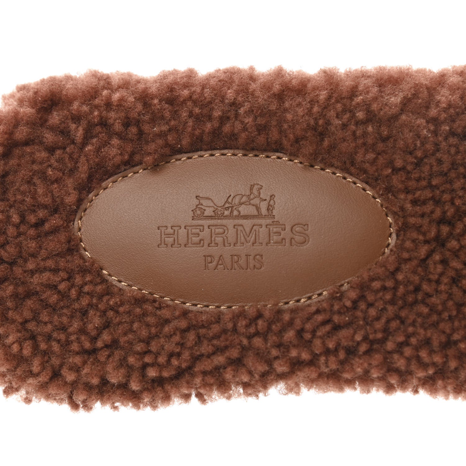 Hermes Woolskin Oran Sandals 36 Cognac 7 of 8