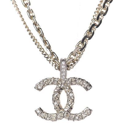 Chanel Crystal CC Multi Strand Chain Necklace Gold 1 of 8