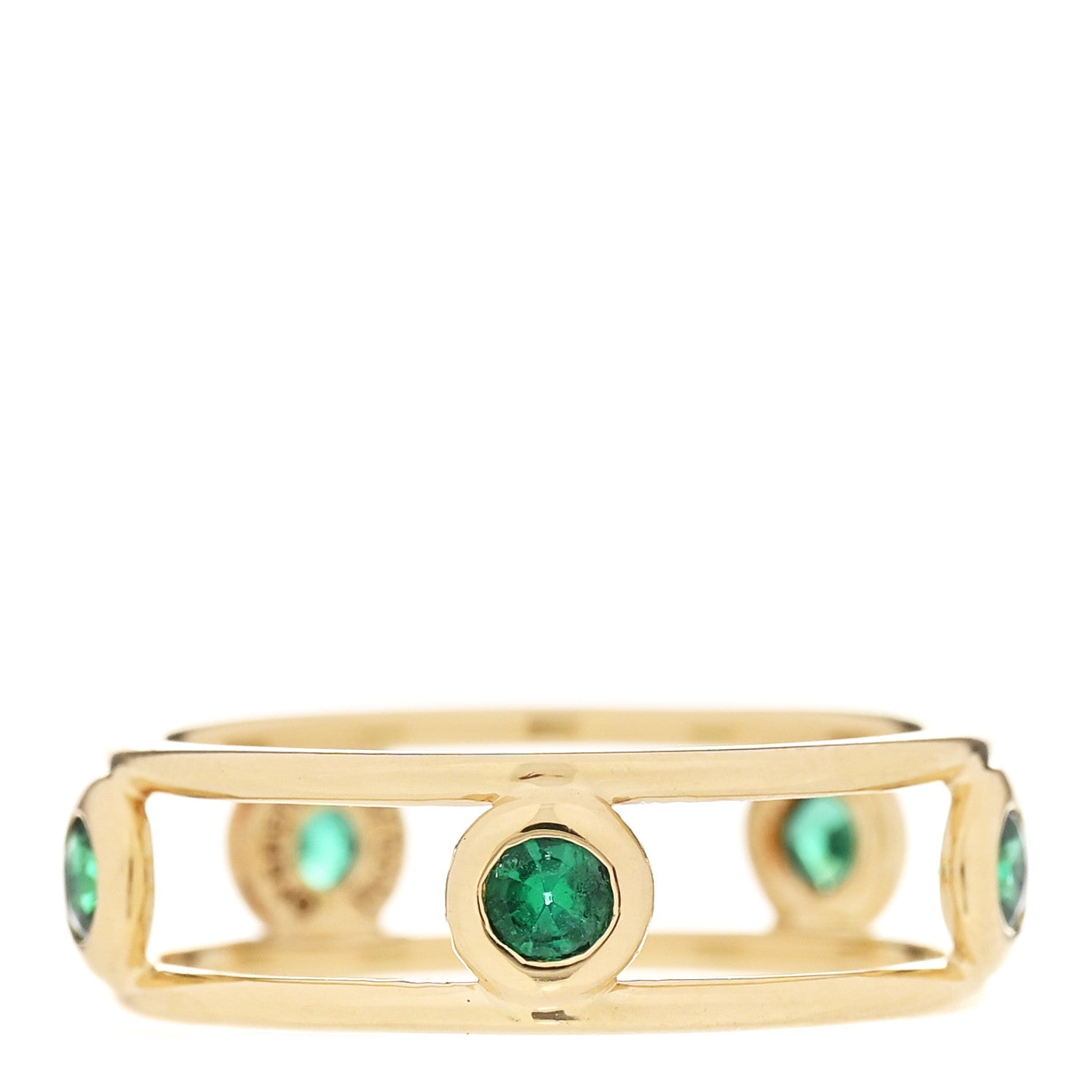 Tiffany 18K Yellow Gold Emerald Elsa Peretti Color By The Yard Ring 49 5 3 of 4