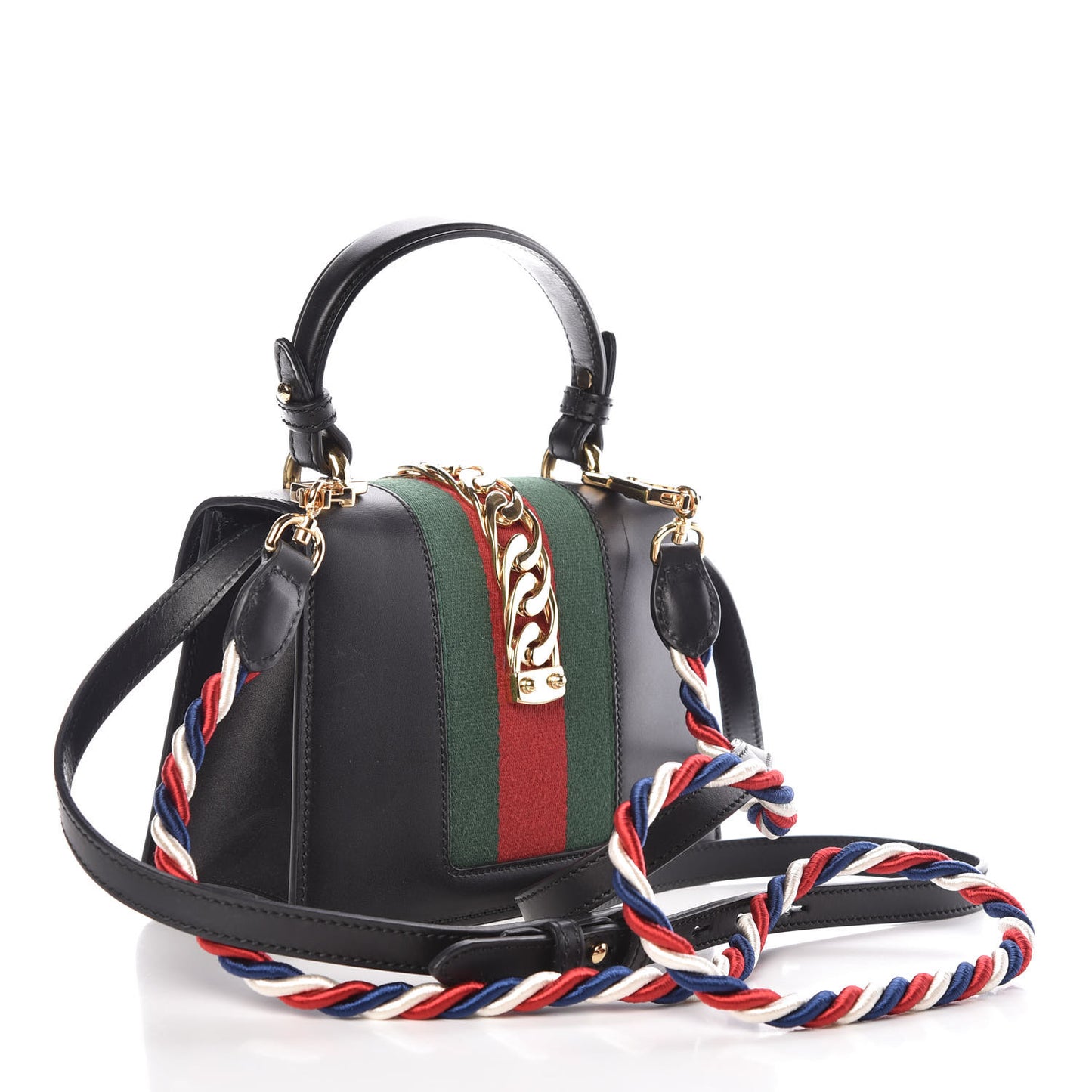 Calfskin Mini Sylvie Top Handle Bag Black