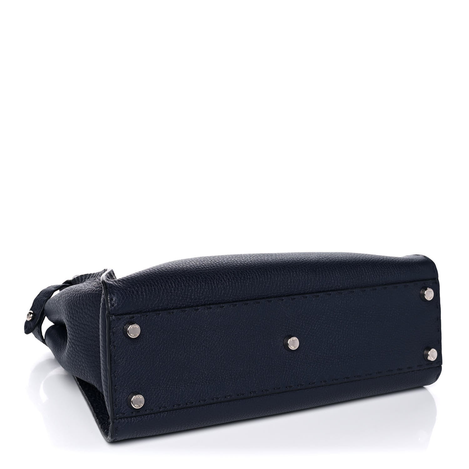 Fendi Cuoio Romano Selleria Medium Peekaboo Iconic Satchel Blue Notte 4 of 17