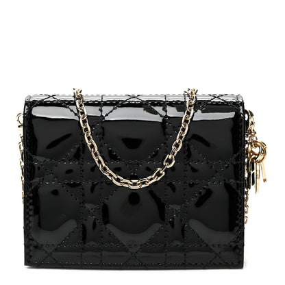 Christian Dior Patent Cannage Nano Lady Dior Card Holder Black 1 of 7