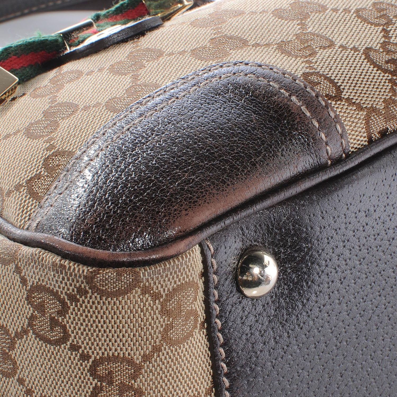 Gucci Monogram Small Princy Satchel Dark Brown 5 of 9