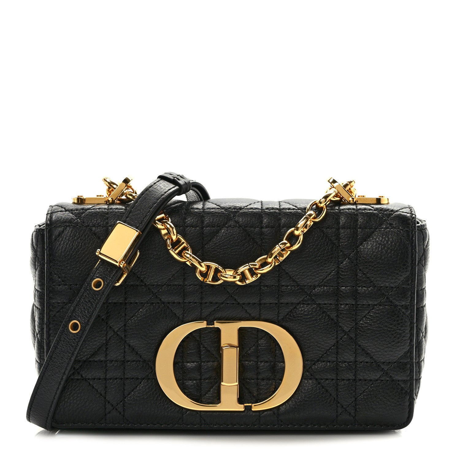 Christian Dior Calfskin Cannage Small Caro Bag Black 1 of 14