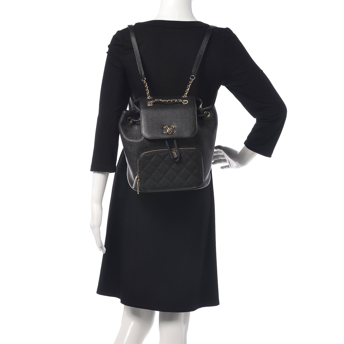 Caviar Quilted Business Affinity Backpack Black