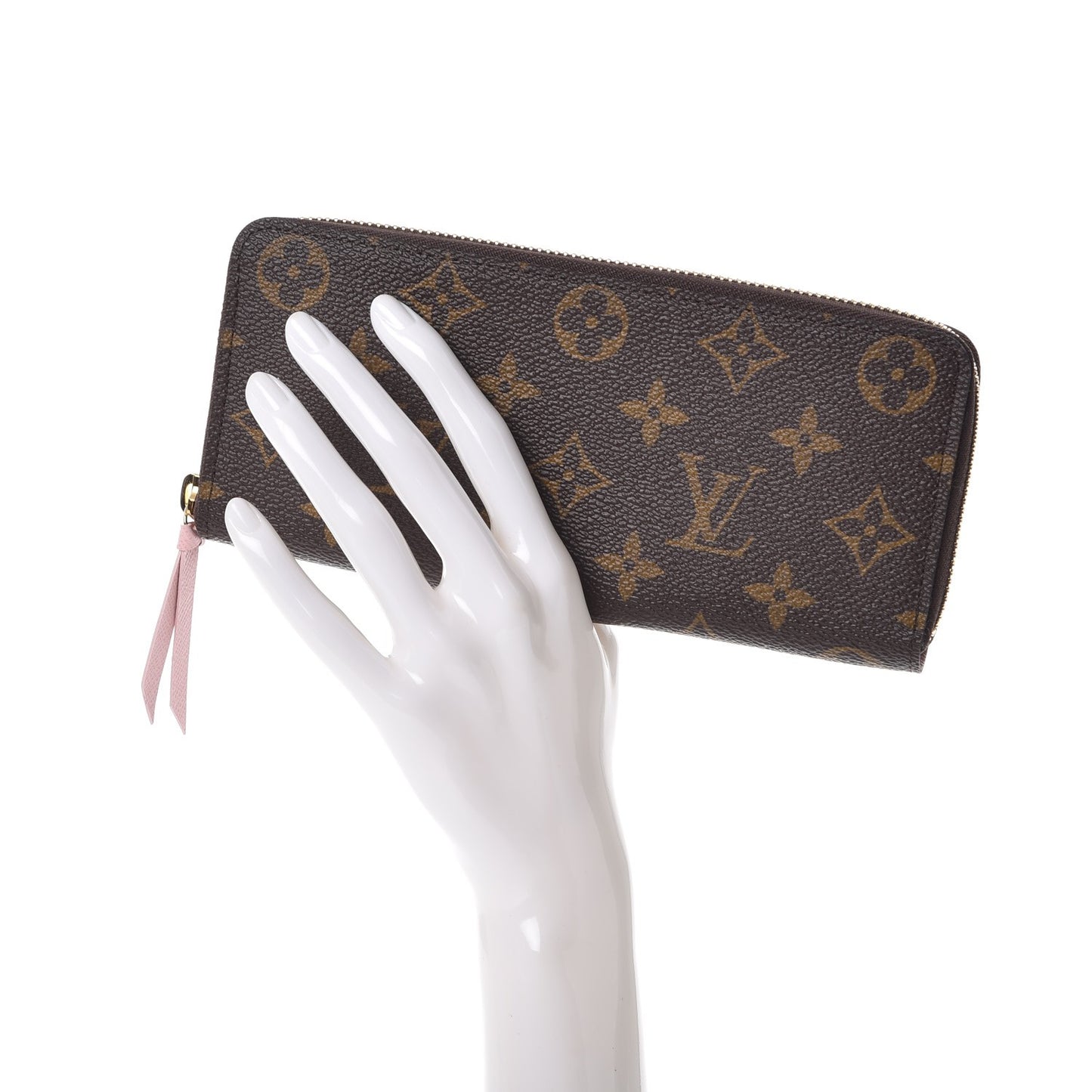 Monogram Clemence Wallet Rose Ballerine