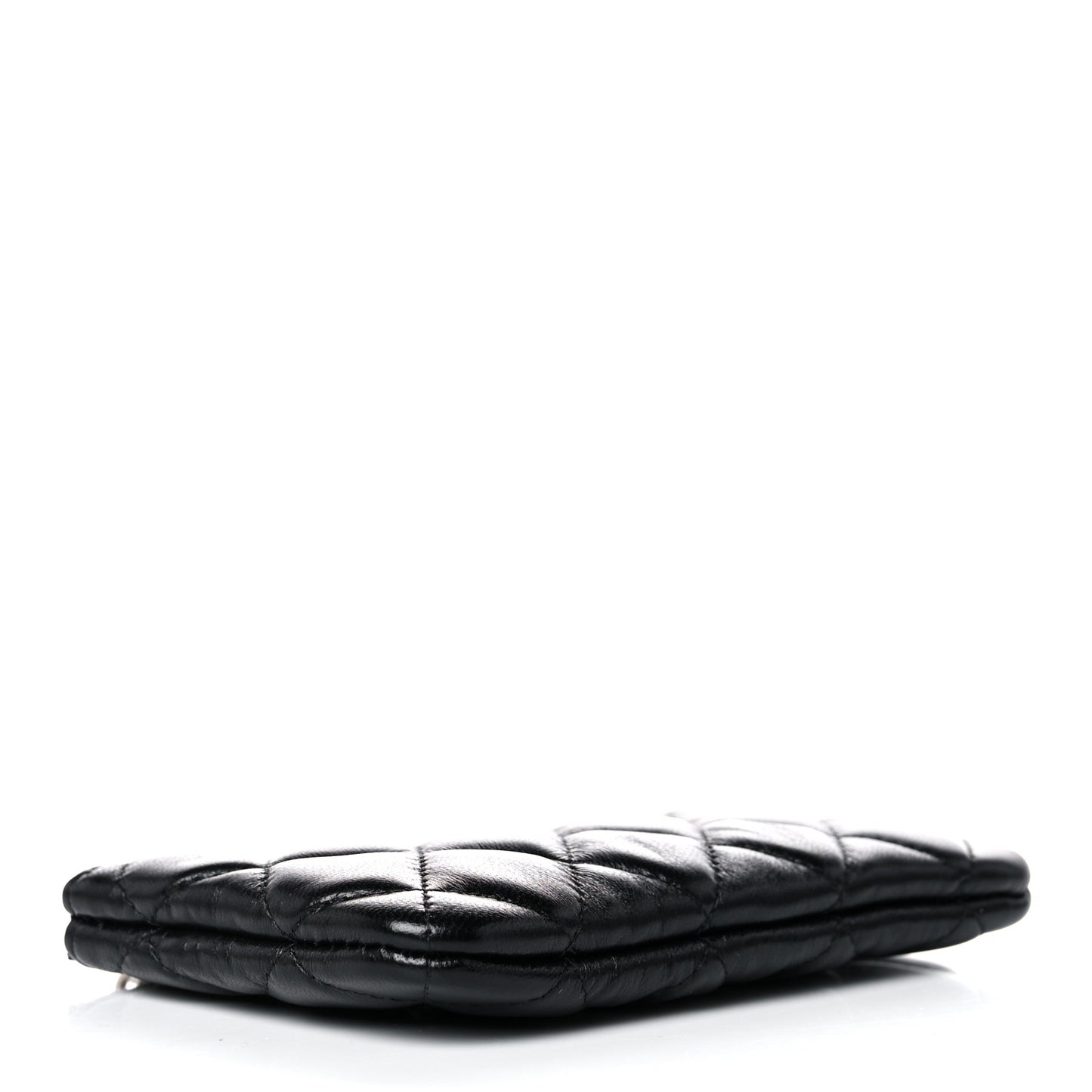 Lambskin Quilted Small No. 5 Cosmetic Case Black