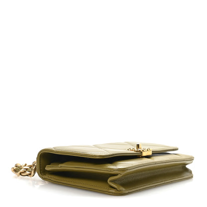 Chanel Lambskin Quilted Chanel 19 Wallet On Chain WOC Green 4 of 12