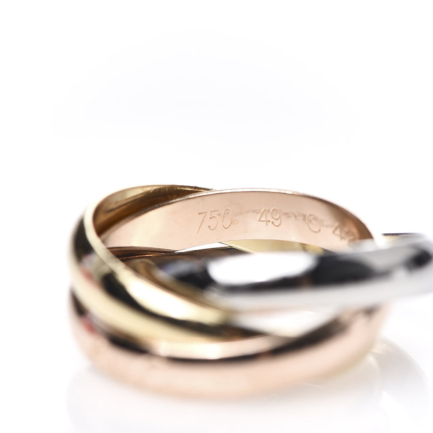 18K Pink Yellow White Gold Classic Les Must De Trinity Ring 49 4.75