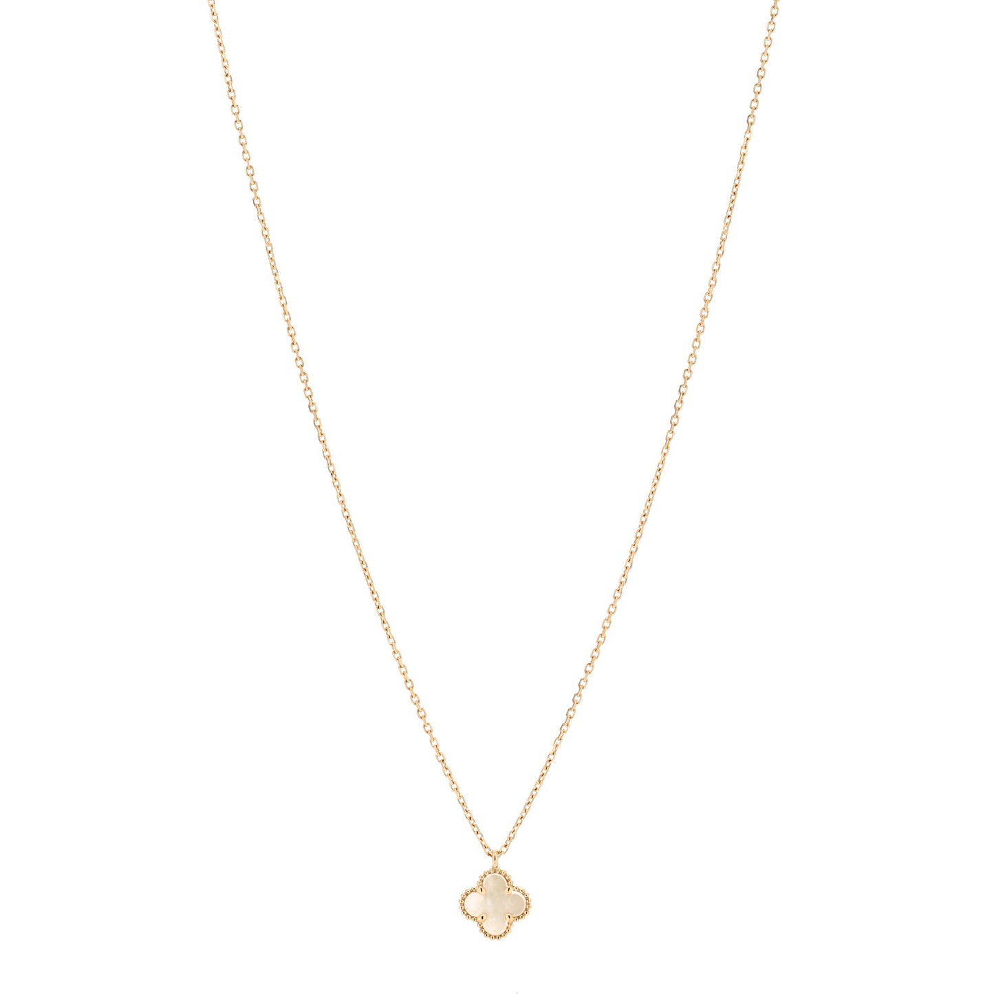 18K Yellow Gold Mother of Pearl Sweet Alhambra Pendant Necklace