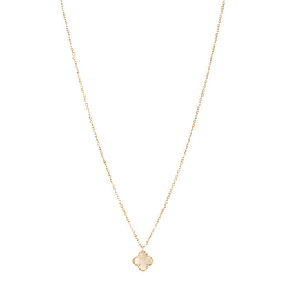 Van Cleef & Arpels 18K Yellow Gold Mother of Pearl Sweet Alhambra Pendant Necklace 1 of 5