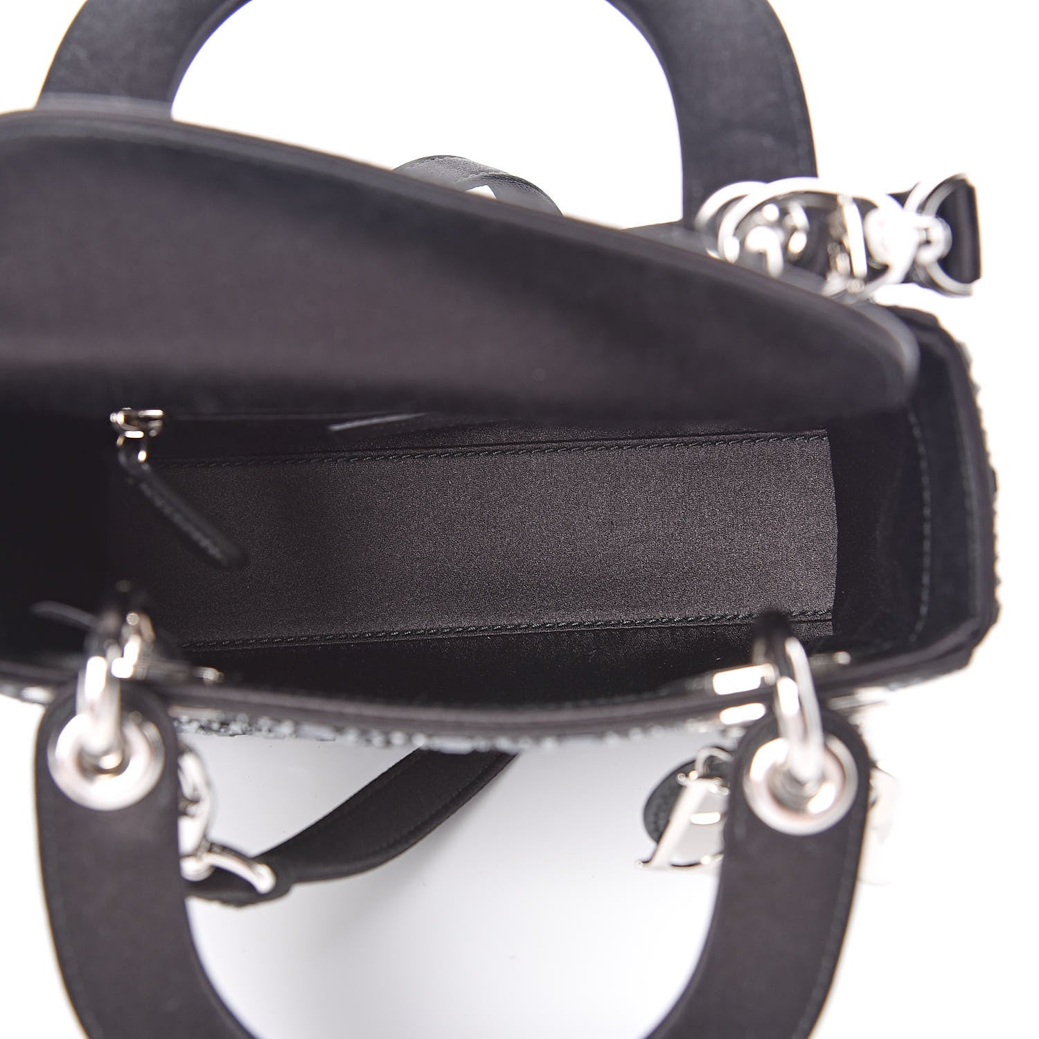 Christian Dior Satin Crystal Cannage Mini Lady Dior Black 5 of 10