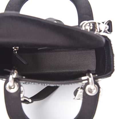 Christian Dior Satin Crystal Cannage Mini Lady Dior Black 5 of 10