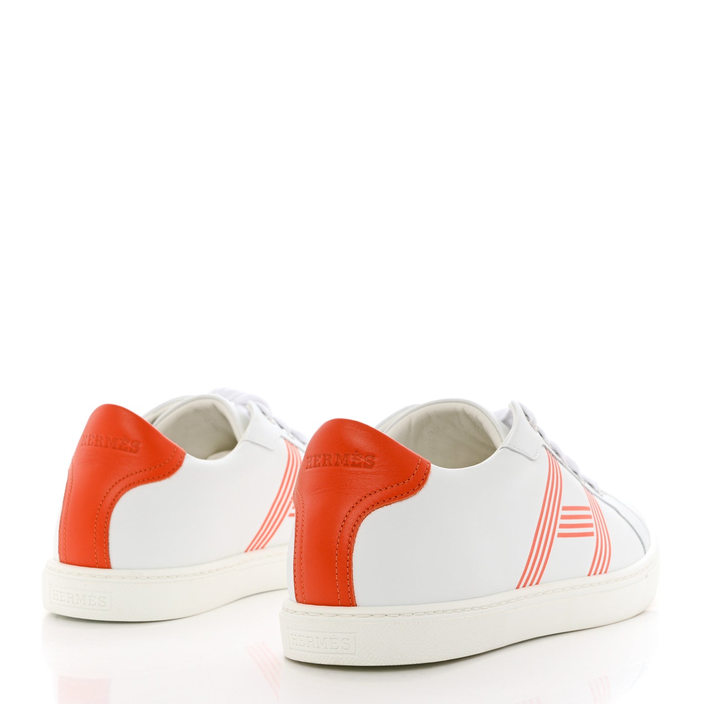 Calfskin Womens Advantage Sneakers 40 White Orange