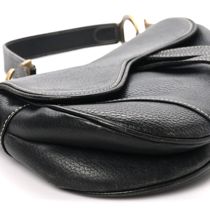 Christian Dior Grained Calfskin Saddle Bag Black 9 of 10