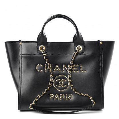 Chanel Caviar Small Studded Deauville Tote Black 1 of 12