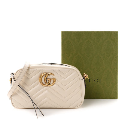 Gucci Calfskin Matelasse Small GG Marmont Chain Shoulder Bag White 11 of 11