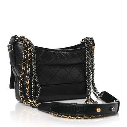 Chanel Aged Calfskin Quilted Small Gabrielle Hobo Black 3 of 10