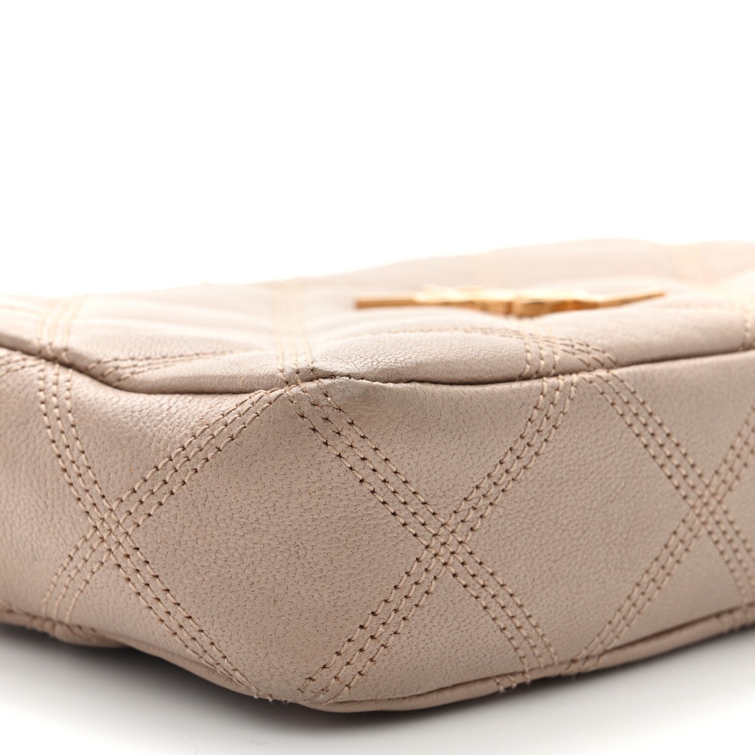 Saint Laurent SAINT LAURENT Grained Lambskin Quilted Mini Becky Double Zip Bag Natural Tan 11 of 14