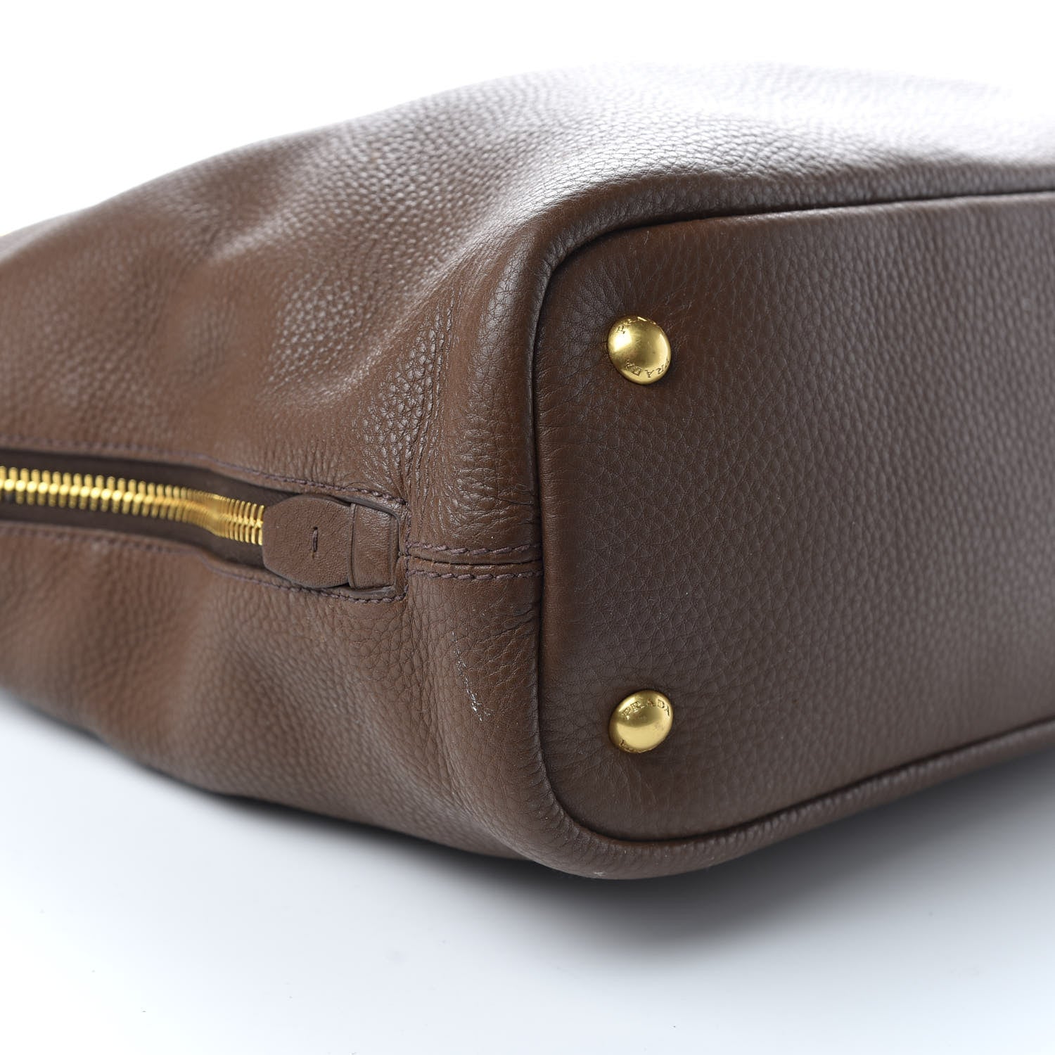 Prada Vitello Daino Side Zip Tote Tabacco 6 of 9