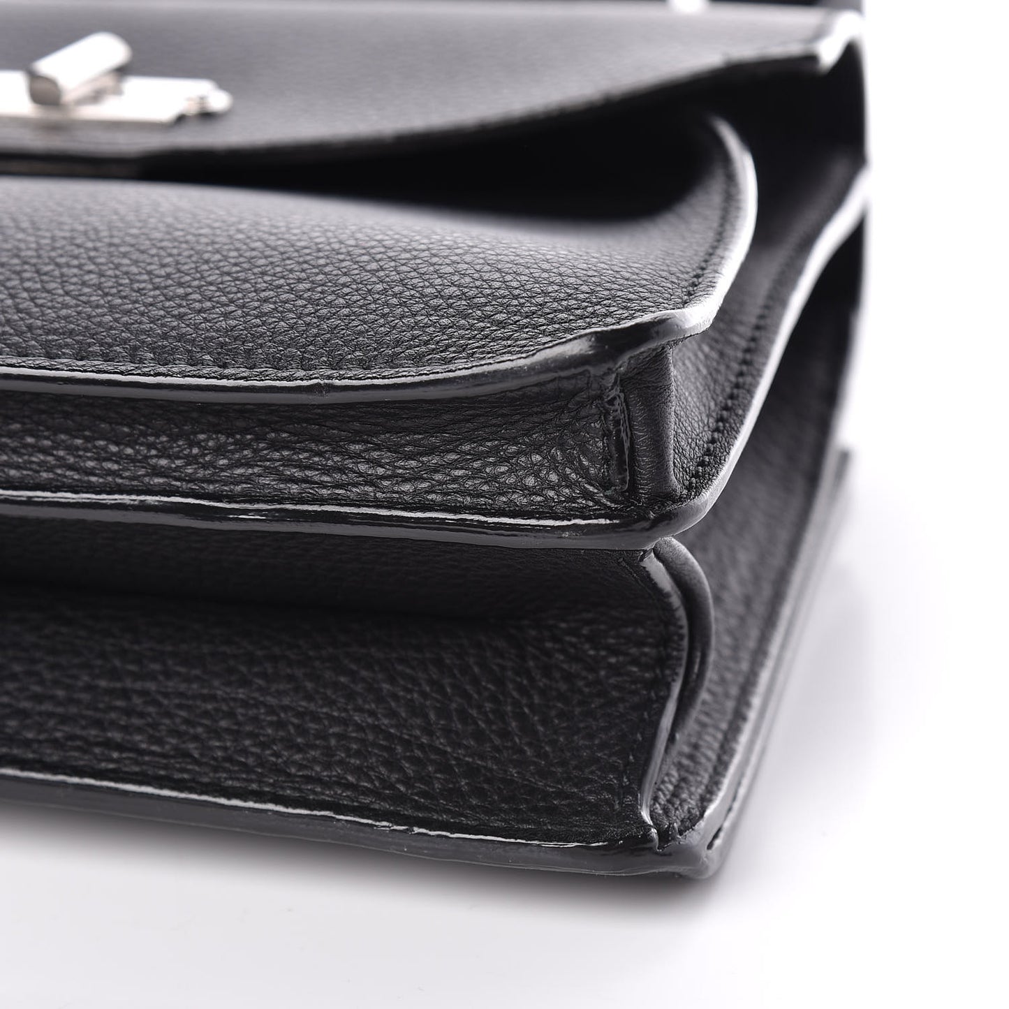 Pebbled Calfskin Small Hava Top Handle Bag Black