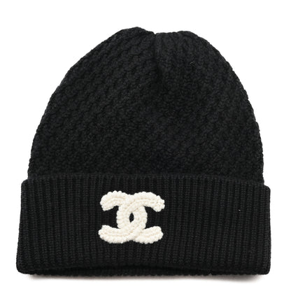 Chanel Cashmere CC Logo Beanie Hat  Black 1 of 5