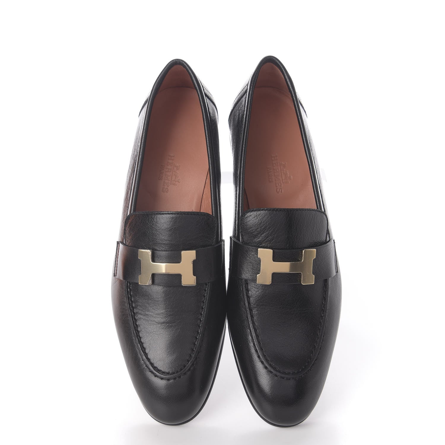 Hermes Goatskin Paris Loafers 36.5 Black 5 of 11