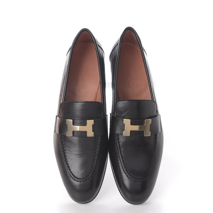 Hermes Goatskin Paris Loafers 36.5 Black 5 of 11