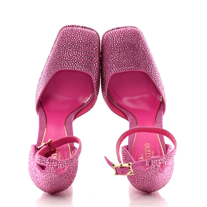 Valentino Garavani Crystal Suede Tan-Go 55/155mm Platform Pumps 39.5 Pink 2 of 11
