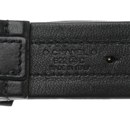 Chanel Calfskin Lambskin Zipper Chain CC Belt 85 34 Black 6 of 8