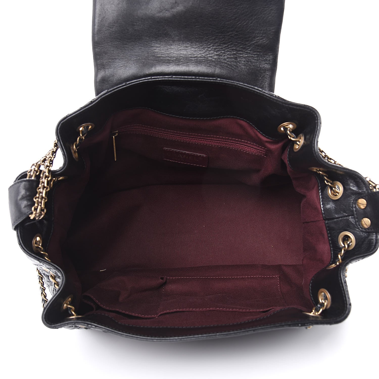 Chanel Glazed Calfskin Stingray Bindi CC Accordion Tote Black 5 of 12
