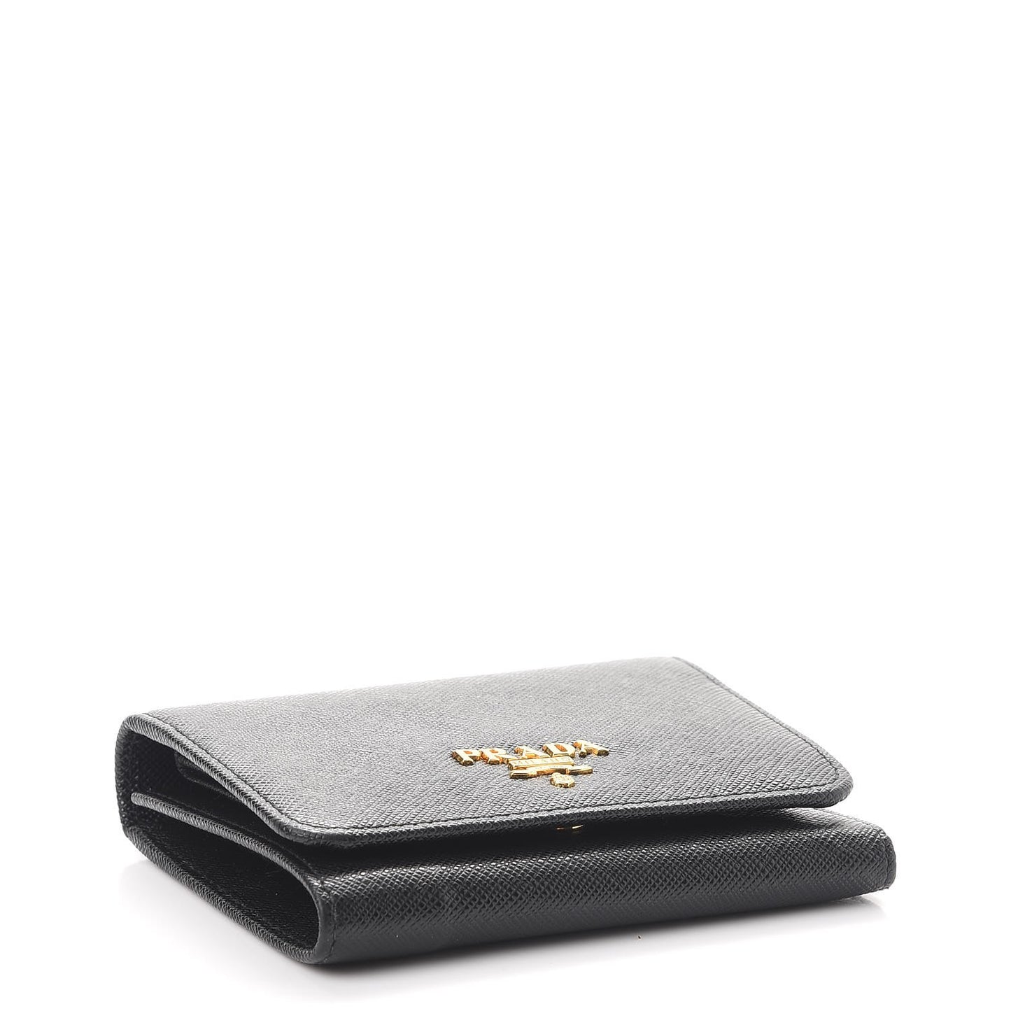 Saffiano Metal Tri-Fold Wallet Nero Black
