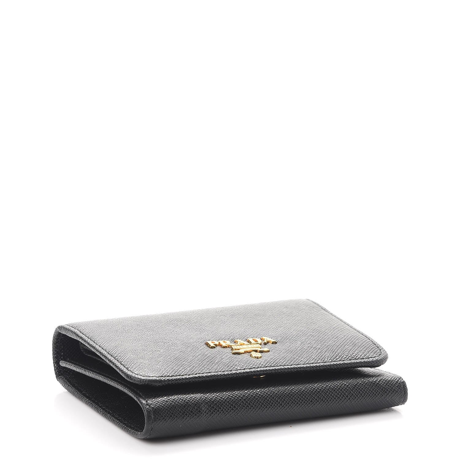 Prada Saffiano Metal Tri-Fold Wallet Nero Black 4 of 8